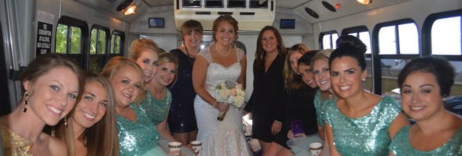 Wedding day party bus